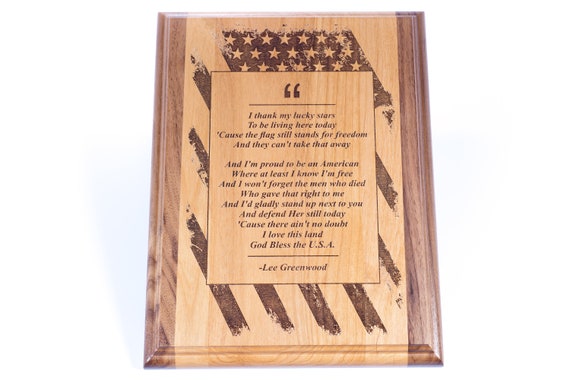 Custom Engraved Alder and Walnut Wood Plaque
