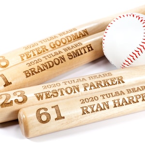 Engraved Junior Baseball Bat, Personalized Team Baseball Bat, Gift for Coach, Trophy for Awards, Teams, Sponsors, Sports, Baseball Fan