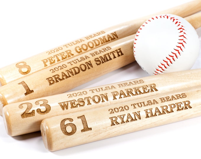 Engraved Junior Baseball Bat, Personalized Team Baseball Bat, Gift for Coach, Trophy for Awards, Teams, Sponsors, Sports, Baseball Fan