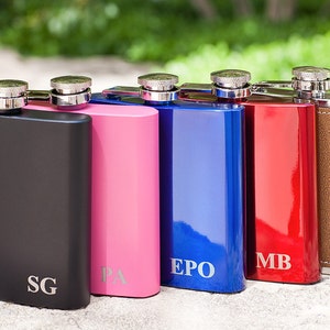 Personalized &quot;Initial&quot; Flask, Custom Engraved Hip Flask, Gift for Birthdays, Friends, Colleagues, Boss, Christmas, Graduation