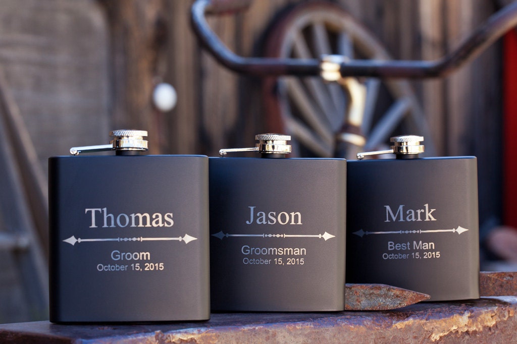 Groomsmen Gift Flask, Personalized Flask, Groomsmen Gifts, Wedding Gi…