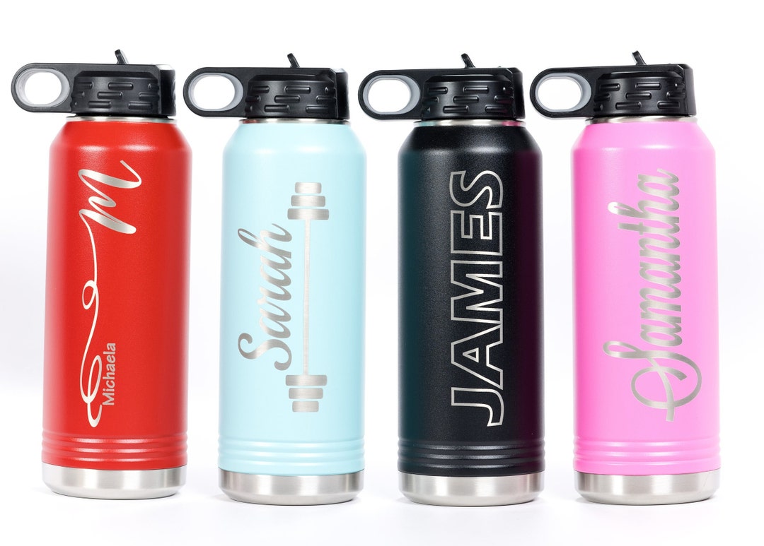 Engraved Water Bottle With Straw 32oz, Insulated Custom Water Bottle ...