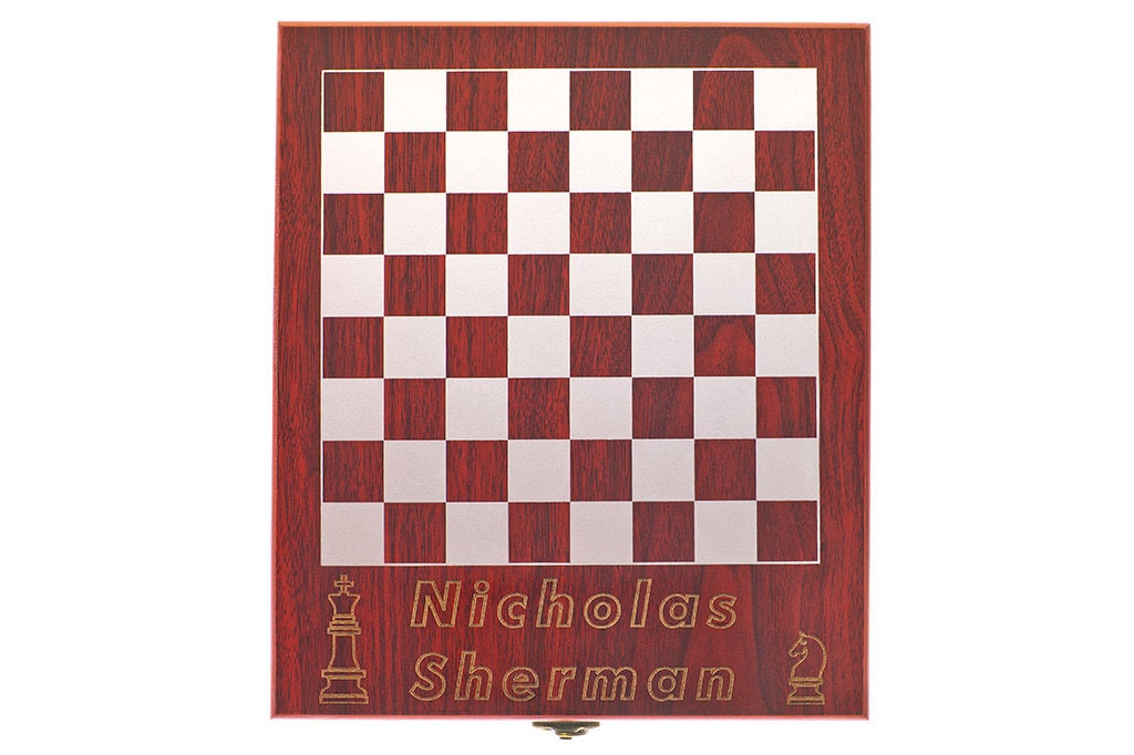Personalized Chess Set, Custom Engraved Travel Chess Board, Unique ...