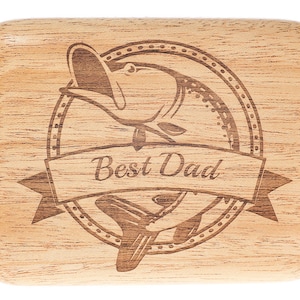 Christmas Gift: Fly Fishing Box, Personalized Fishing Lure Box, Engraved & Made in USA, Fly Box for Best Dad, Granddad, Husband, Friend