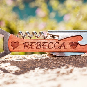 Personalized Bottle Opener & Wine Corkscrew, Engraved Wine/Beer Opener, Customized Wedding Gifts for Him+Her, Groomsman Proposal, Bridesmaid