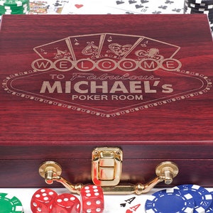 Personalized engraved Poker Set, including Poker Chips and Cards image 9
