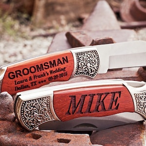 Personalized Hunting Knife, Custom Engraved Knife for Birthday, Christmas, Fathers Day, Wedding, Groomsmen, Best Man, Bachelor Party, Usher