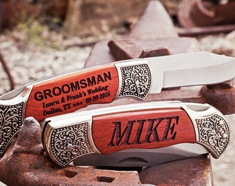 Personalized Hunting Knife, Custom Engraved Knife for Birthday, Christmas, Fathers Day, Wedding, Groomsmen, Best Man, Bachelor Party, Usher