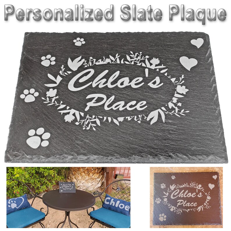 Personalized Memorial Slate Plaque Slate Stone Plaque Custom Etsy