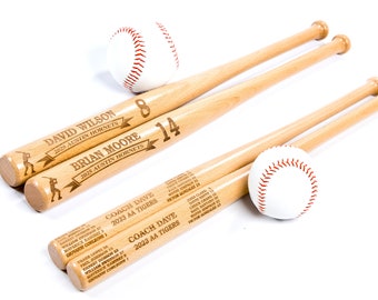 Personalized Junior 18” Baseball Bat, Gift for Baseball Team & Coach, Baseball Award, Trophy for Players and Sponsors
