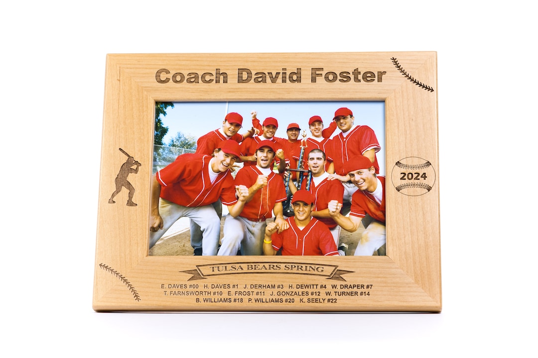 Personalized Baseball Team Picture Frame, Coach Gift, Youth Sports Team