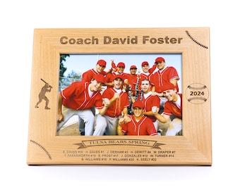 Personalized Baseball Team Picture Frame, Coach Gift, Youth Sports Team Gift, Baseball Coach, World's Greatest Coach, Little League