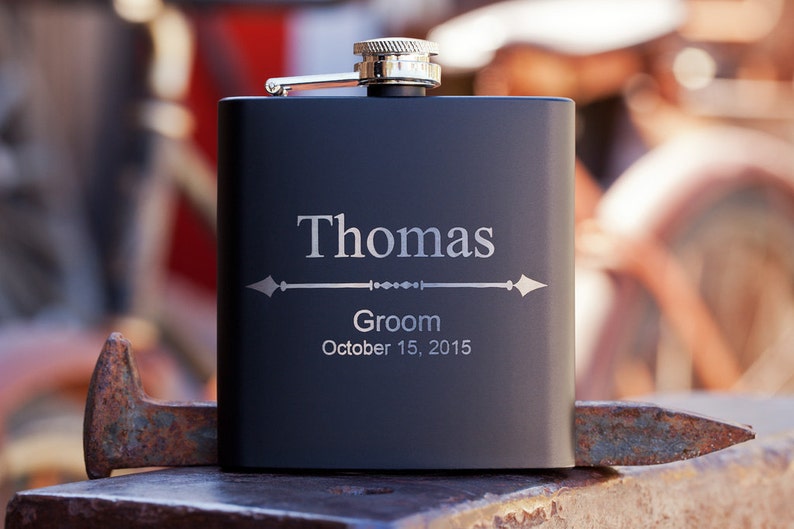 Flask Gift Set Personalized Groomsman Gift Custom Engraved Etsy