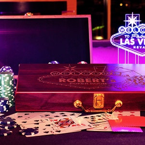 Personalized engraved Poker Set, including Poker Chips and Cards image 3