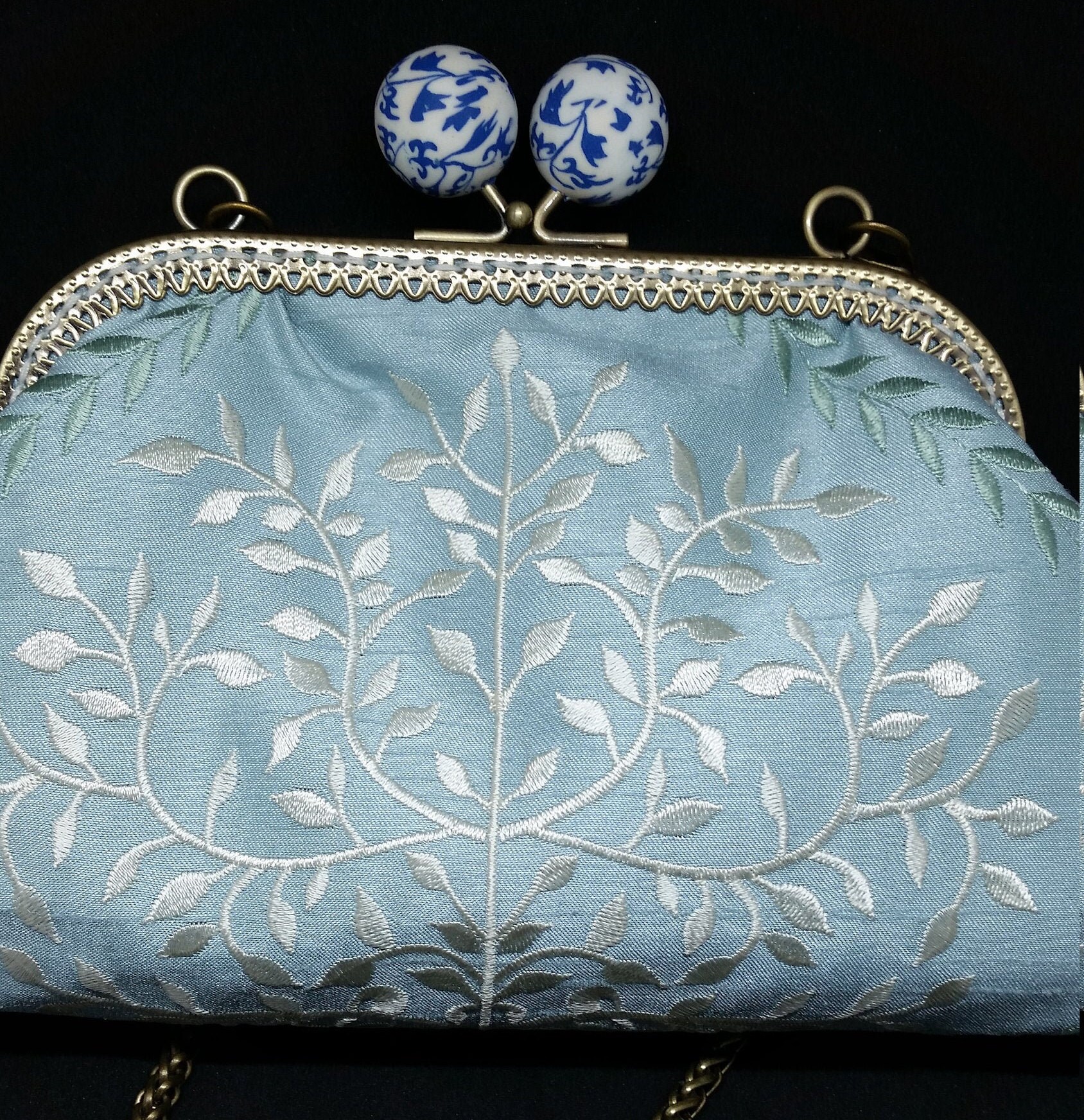 pale blue evening bag