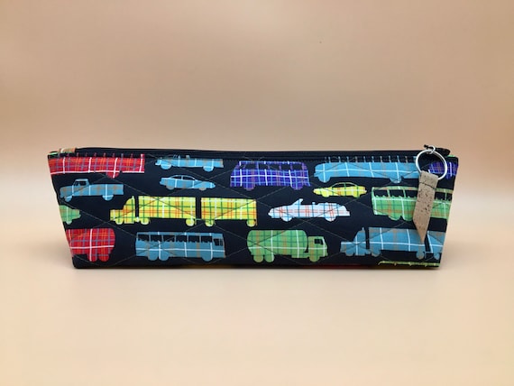 ZP - 0027 - Pencil case with cars and buses and lorries design