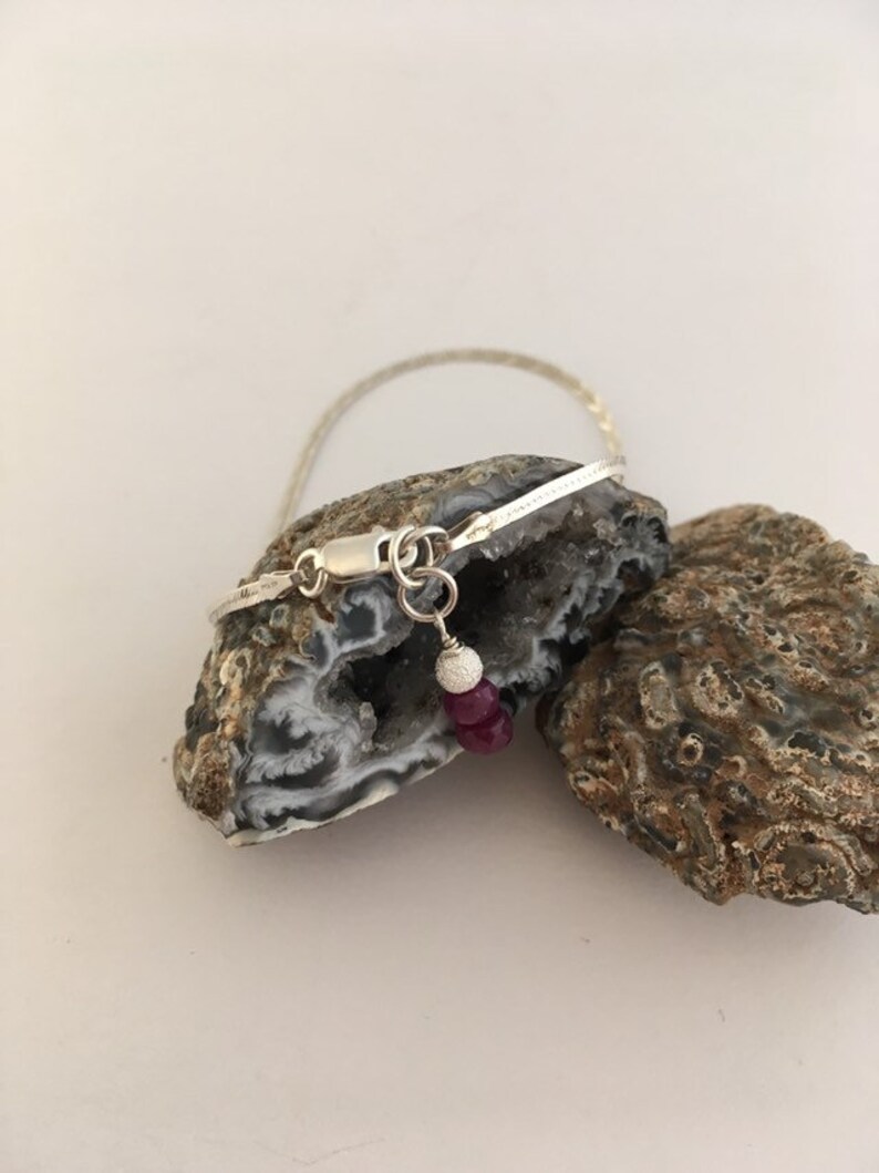 791 Herringbone chain bracelet with ruby S
