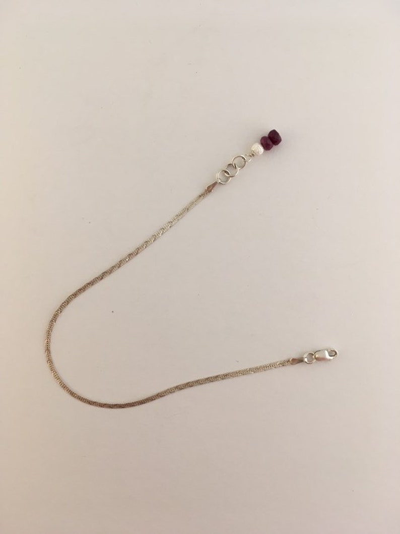 791 Herringbone chain bracelet with ruby S