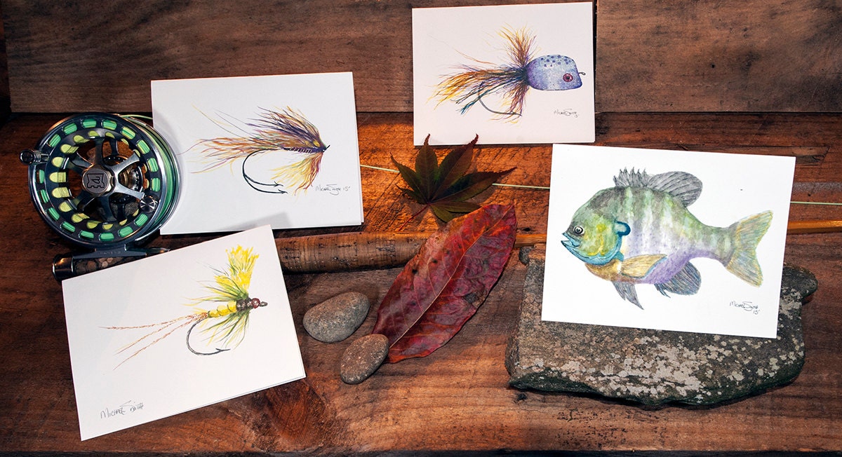 Fly Fishing Cards Fly Fishing Gifts Fishing Art Fishing Etsy