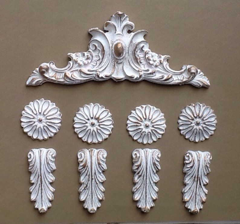 Set of furniture appliques furniture embellishments shabby Etsy