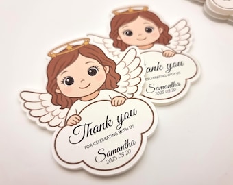 Personalized christening magnet, baptism souvenir for guests, fridge magnet keepsake, custom thank you gift for baby boy or girl