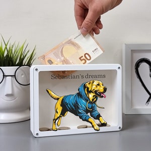 Personalized Dog Piggy Bank – Custom Pet Money Box, Cute Coin Jar for Dog Lovers, Gift for Dog Mom or Dad, Puppy Decor for Home or Office
