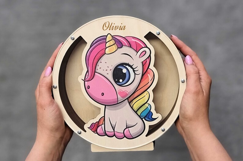 Unicorn piggy bank personalized Piggy banks for girls image 1