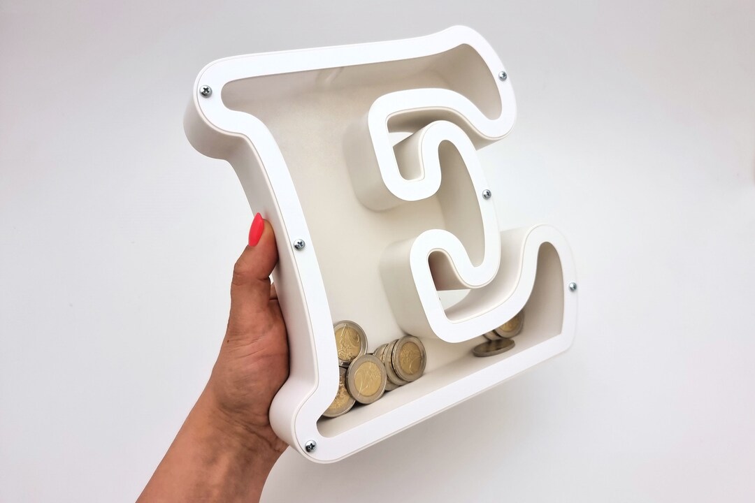 3d Printed Letter Piggy Bank Letter Money Box Personalized Etsy
