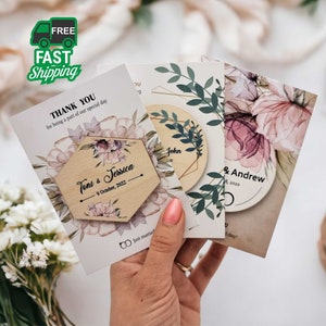 50 magneti personalizzati per matrimonio, regali di ringraziamento per gli ospiti, bomboniere floreali e verdi per matrimonio