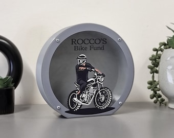 Piggy bank Motorcycle, Motocross gifts personalised, Cool piggy banks for boys, Husband gift, Present for boyfriend, Moto lover gift