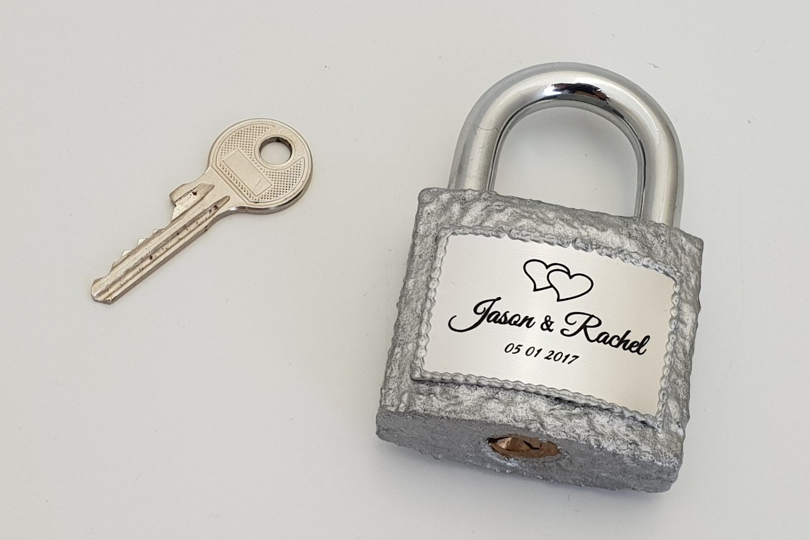 SILVER Personalized love padlock gift for wedding or Etsy