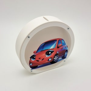 Personalized car piggy bank for girls, Cute and funny birthday gift for car lovers, 3d printed of PLA plastic image 8