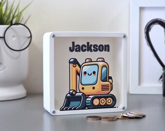 Perfektes Geschenk für Junge Baumeister - Cooles Bagger-Sparschwein für Jungenzimmerdekor