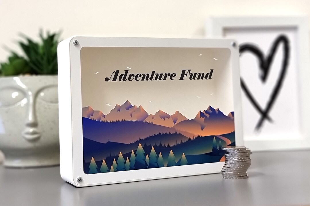 3D Printed White Adventure Fund Piggy Bank, Made of PLA Plastic - Etsy