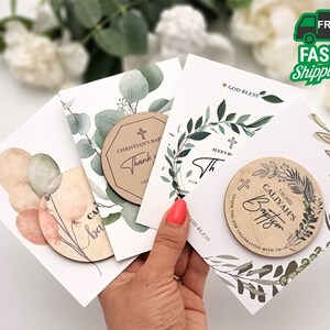 Regalos de bautizo para invitados25 piezas Imanes de bautizo personalizados para invitados de bautizo, Bautismo con vegetación, regalos de bautismo taufe