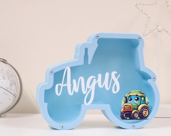 3D gedrucktes personalisiertes Sparschwein für Jungen - 1. Geburtstagsgeschenk