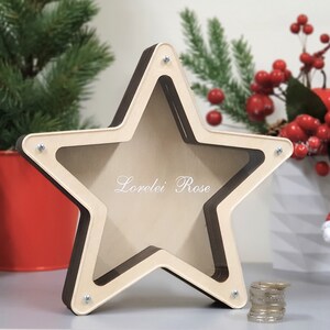 Alcancía estrella, Alcancías para niñas, Decoración nórdica, Banco personalizado imagen 9