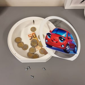 Personalized car piggy bank for girls, Cute and funny birthday gift for car lovers, 3d printed of PLA plastic image 6