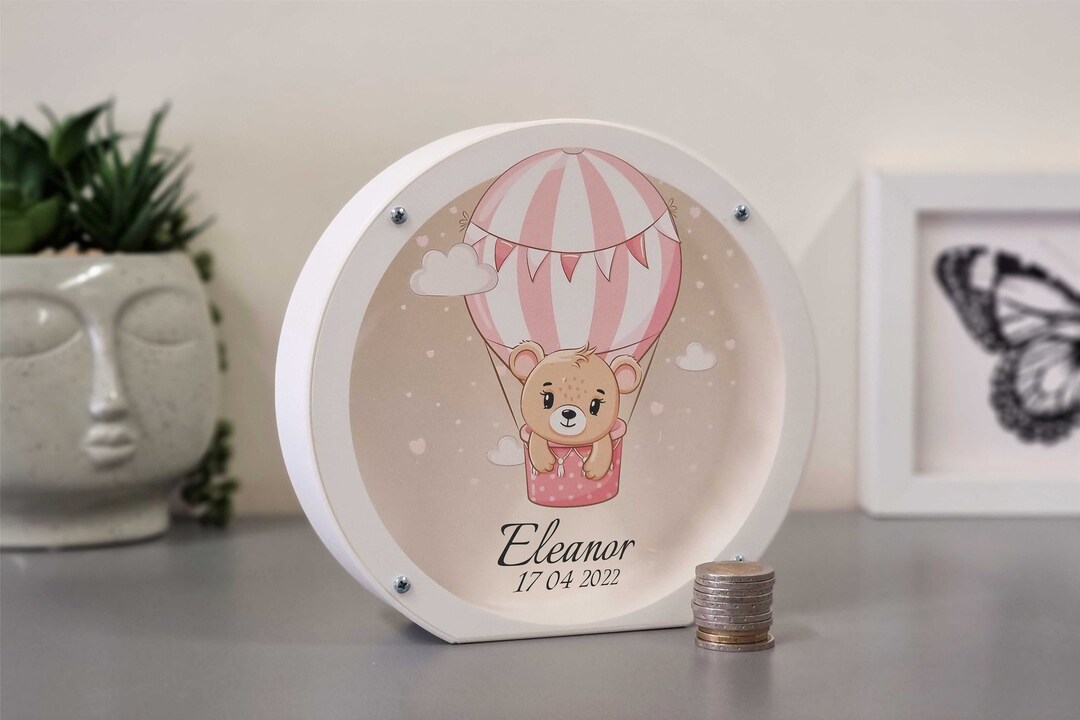 3D Printed Piggy Bank, Personalised Piggy Banks for Girls, Baptism
