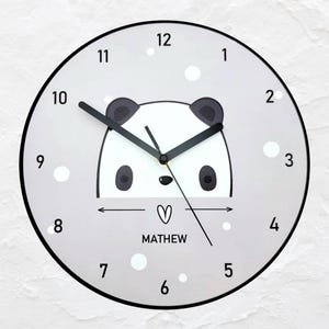 Adorable Personalized Panda Clock for Kids&#39; Room Decor