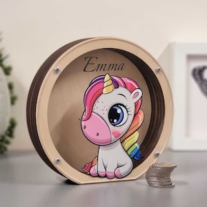 Unicorn piggy banks for girls, personalized money box