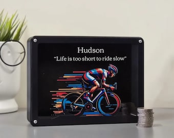 Unique Racing Bike Inspired Piggy Bank - Personalized Gift for Cyclists