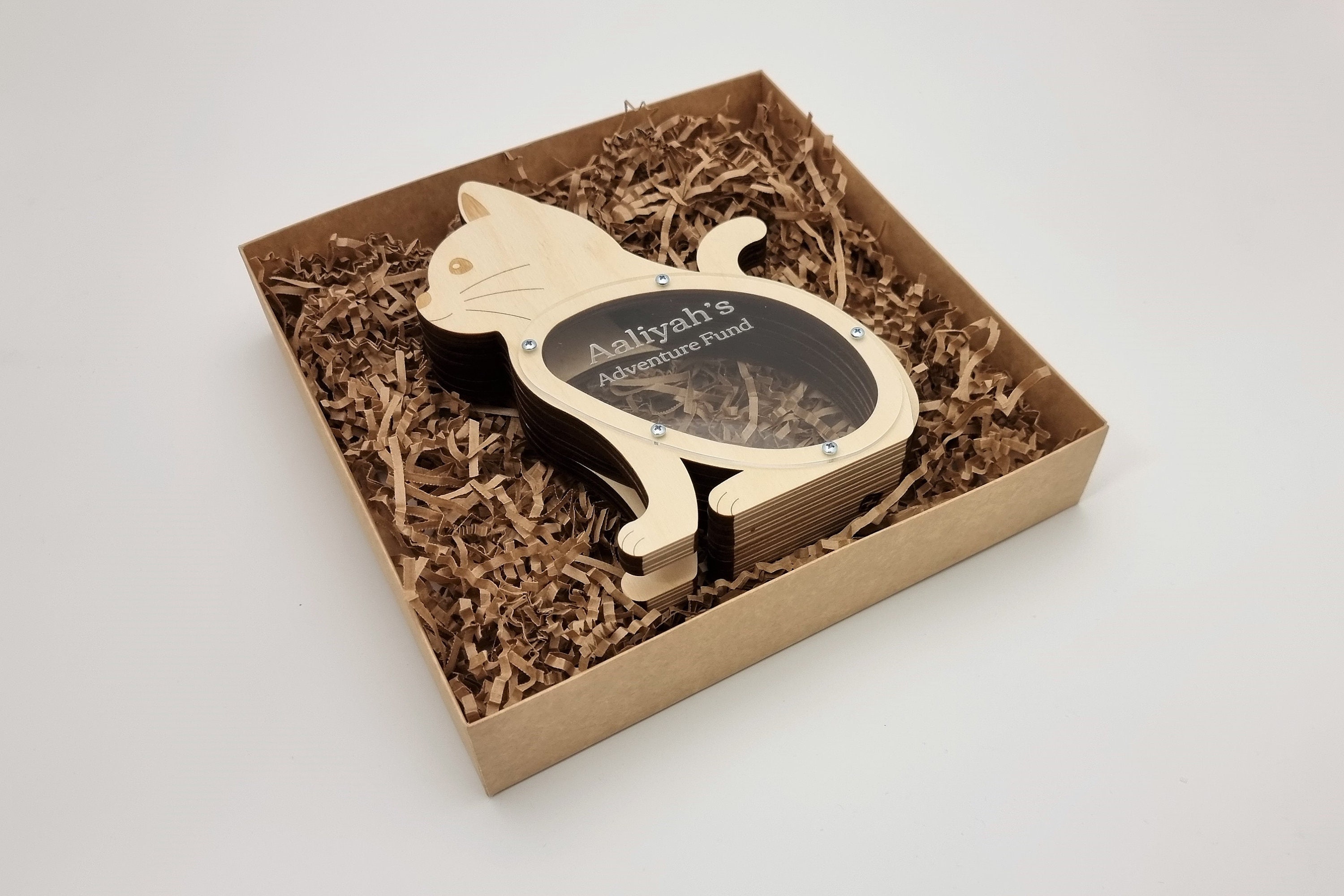 Cat Piggy Bank Wooden Piggy Bank Cat Lover Gift Etsy