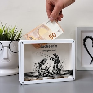 Cofrinho personalizado para passatempo de pesca - Ideia de presente exclusiva para pescadores!