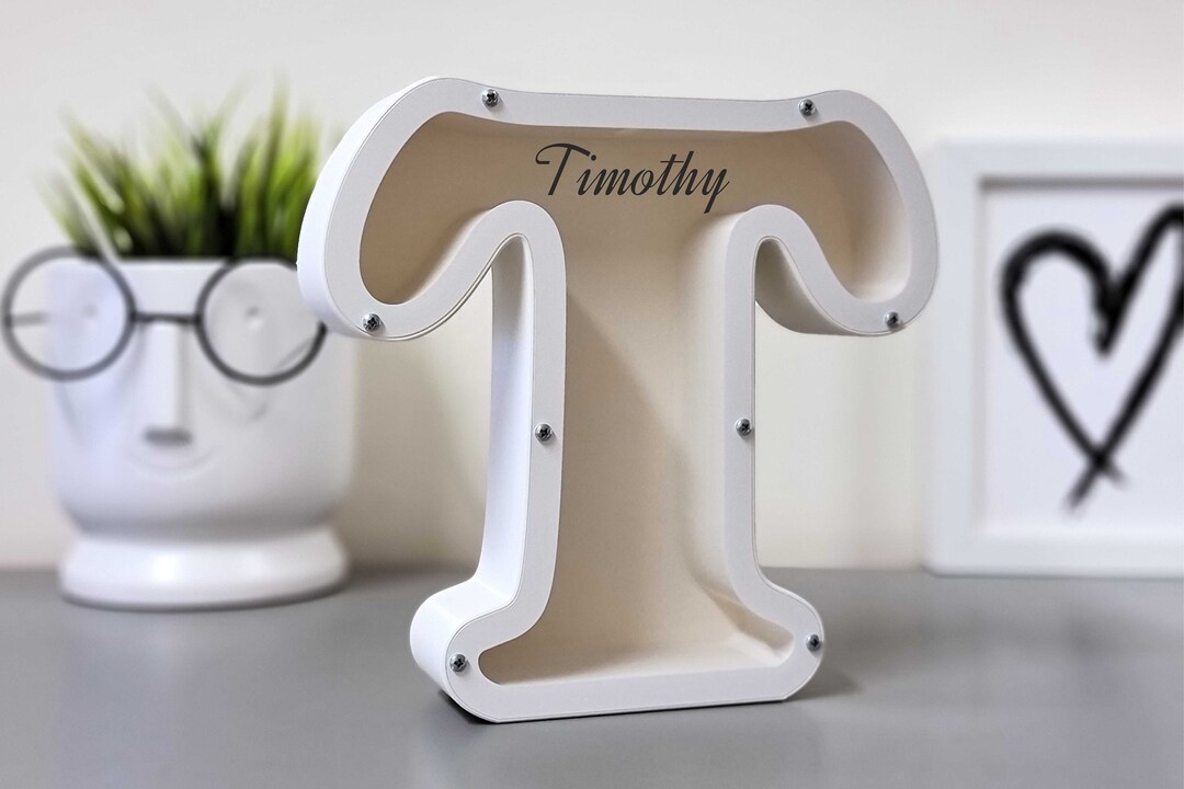 3d Printed Letter Piggy Bank Letter Money Box Coin Bank Etsy