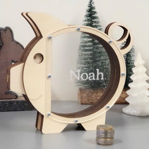 Wooden piggy bank adult, Personalized piggy banks for boys