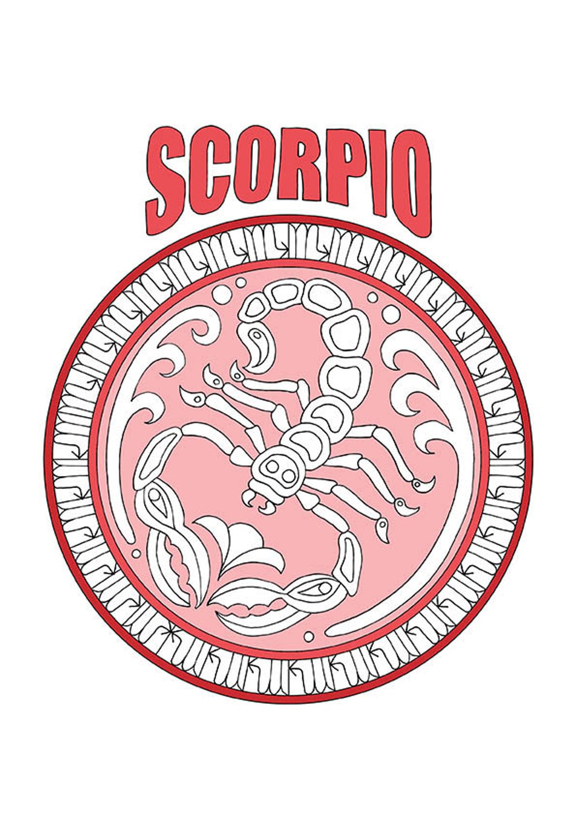 Adult Coloring Page Zodiac Scorpio | Etsy