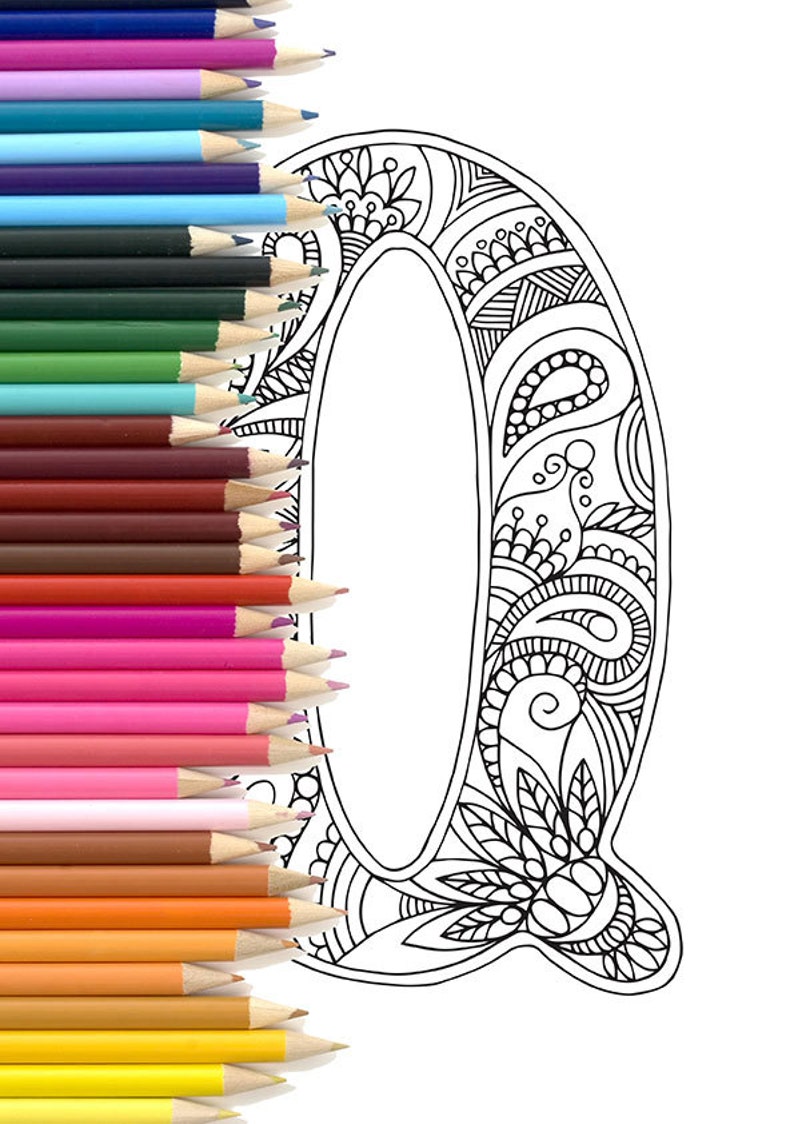 Adult Colouring Page Alphabet Letter Colouring Page for - Etsy