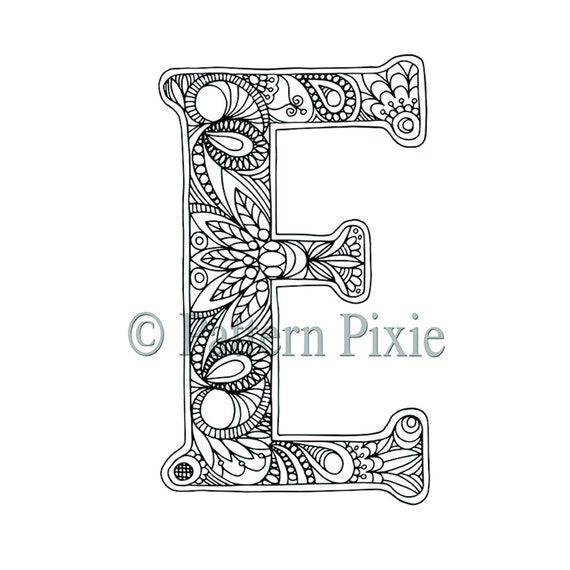 Alphabet Adult Coloring Pages