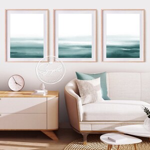 Set van 3 prints, abstracte kunst, groene muurdecoratie, aquarelkunst, kunst voor de slaapkamer, muurdecoratie voor de woonkamer, modern, woondecoratie, Synplus, printbare kunst